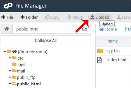 How to Upload Files via the cPanel File Manager — 3