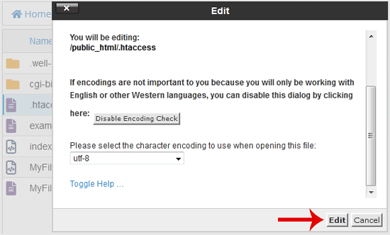 Comment éditer le fichier (Dot)htaccess dans le gestionnaire de fichiers cPanel — 4