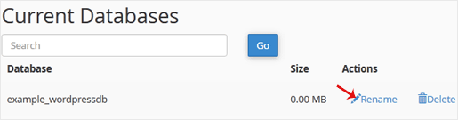 Comment renommer une base de données dans cPanel — 2