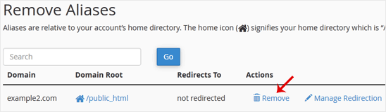 How to Remove Parked Domains/Aliases in cPanel — 2