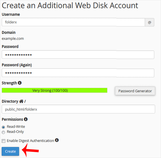 Comment créer un compte Web Disk supplémentaire dans cPanel — 2