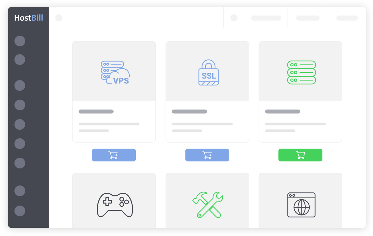 HostBill integration dashboard