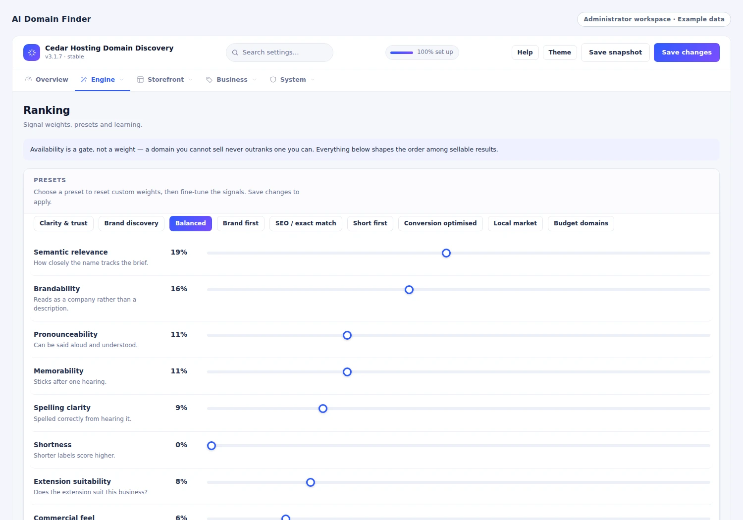 AI Domain Finder: Tune what makes a stronger domain suggestion