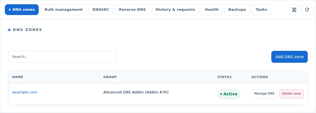 Domain Nexus: Find a domain’s DNS workspace
