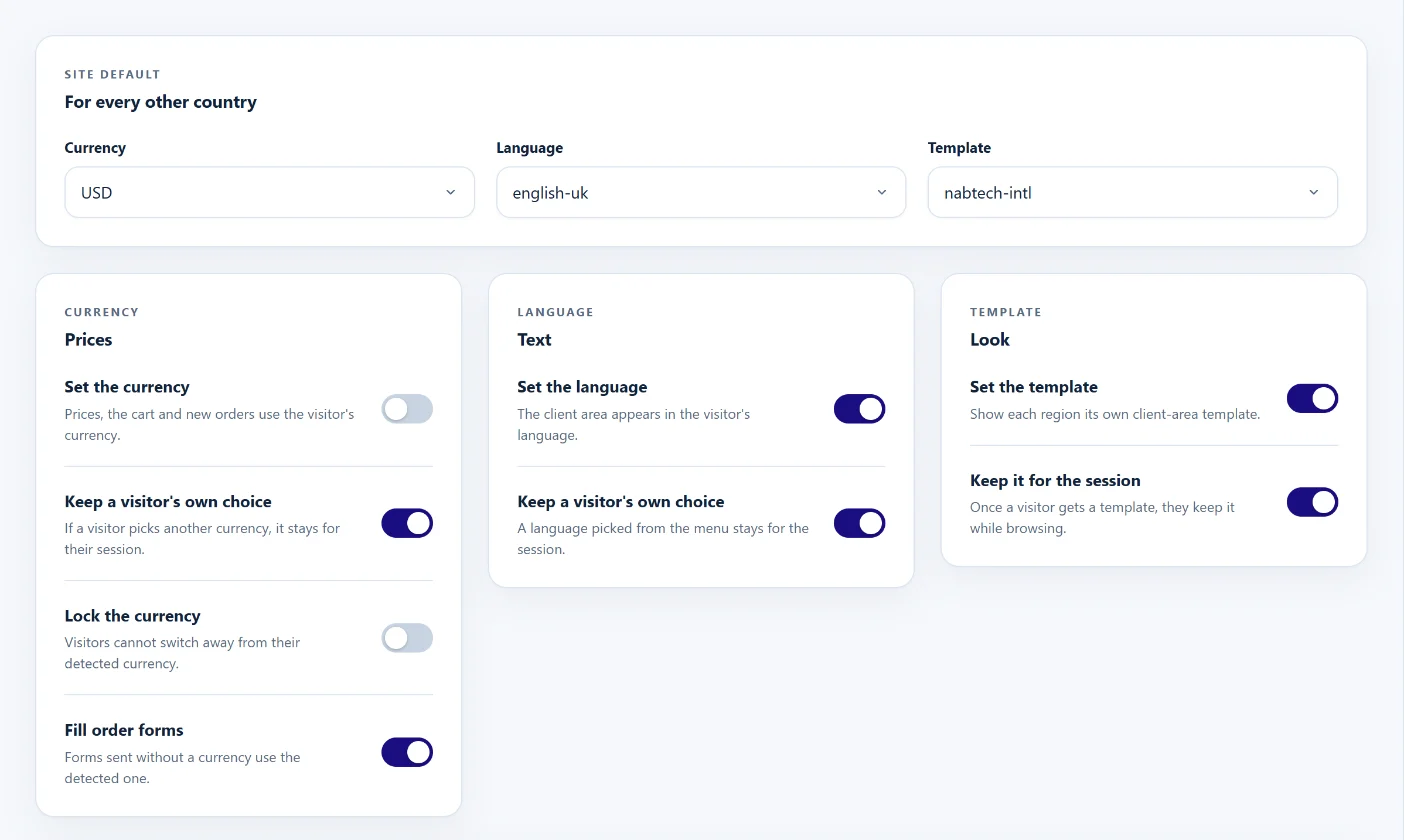 GeoLocale: Decide how each setting applies