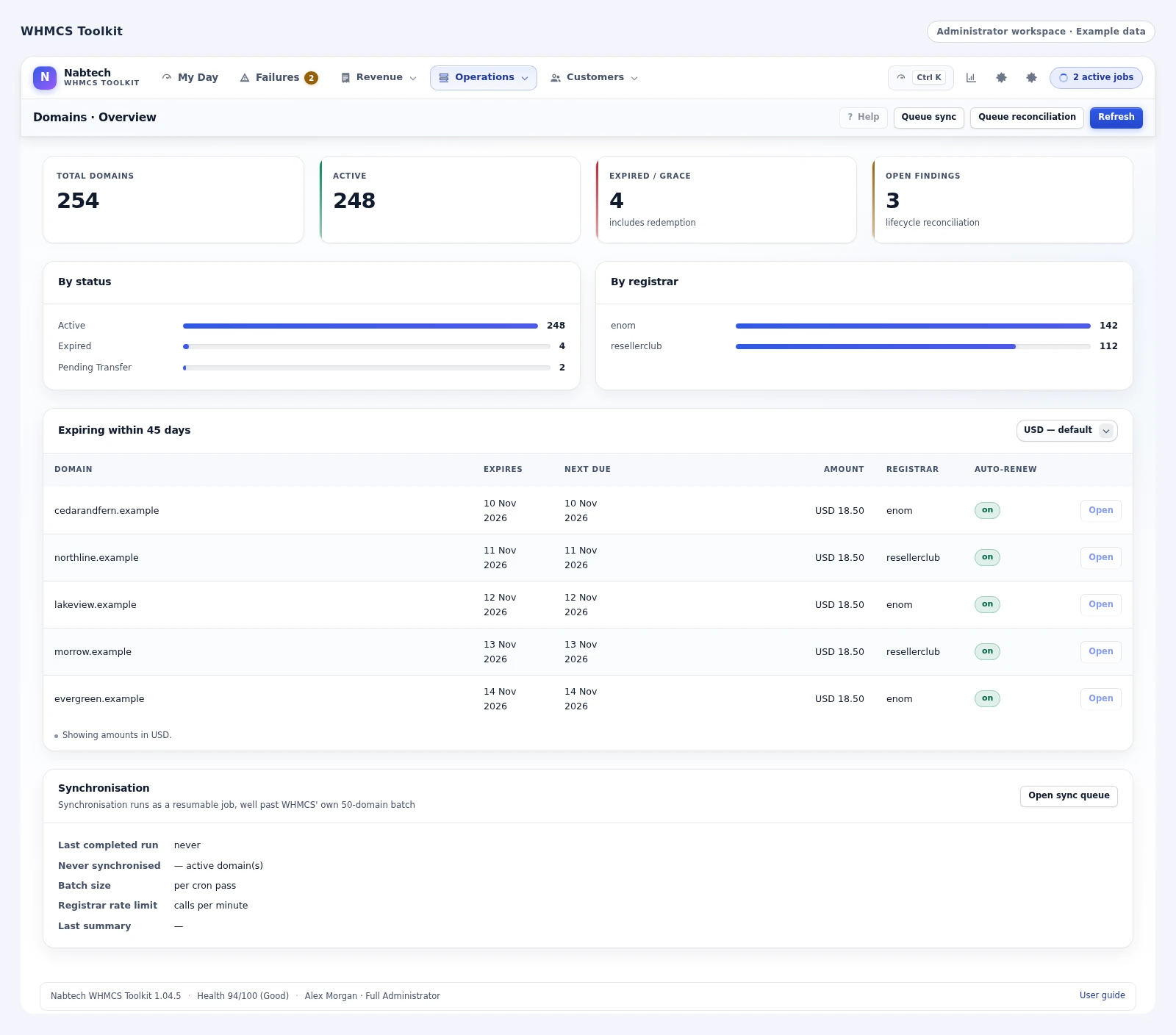 WHMCS Toolkit: Keep domain lifecycle work visible